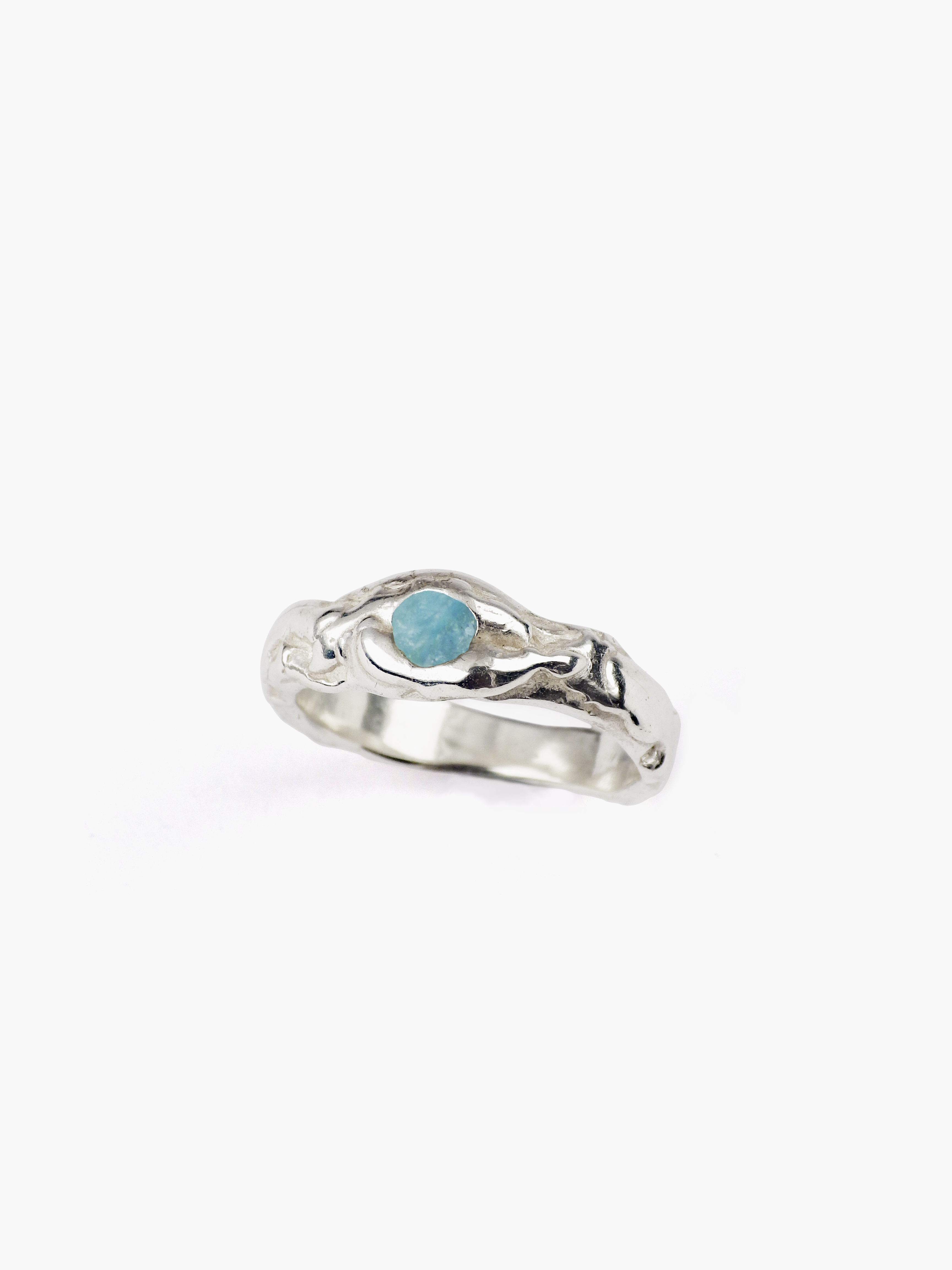 Anillo Gea plata de ley aguamarina de Lalanne POR