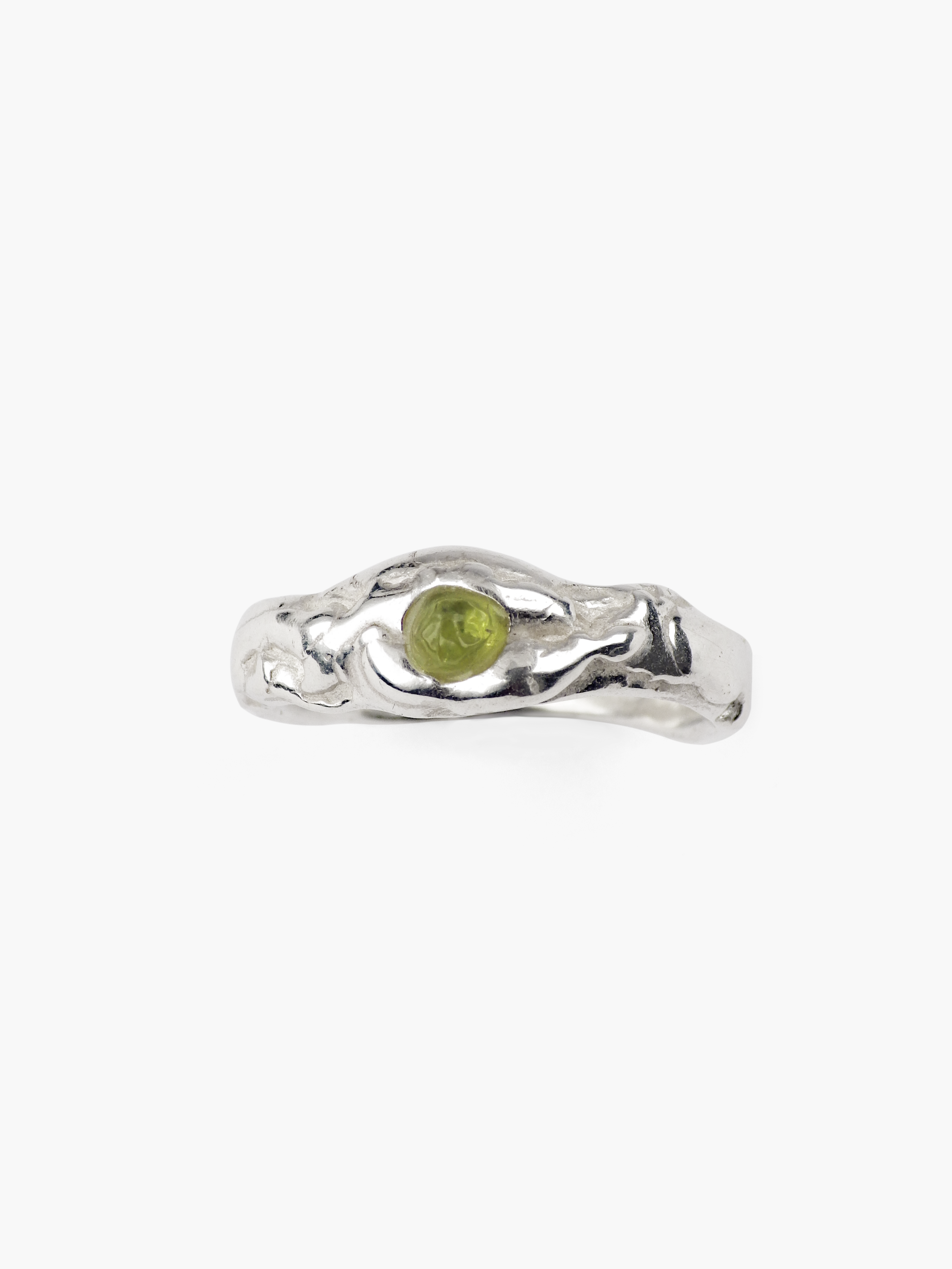 Anillo Gea plata de ley olivina de Lalanne COM1