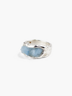 Anillo Petra plata de ley y aguamarina COM2