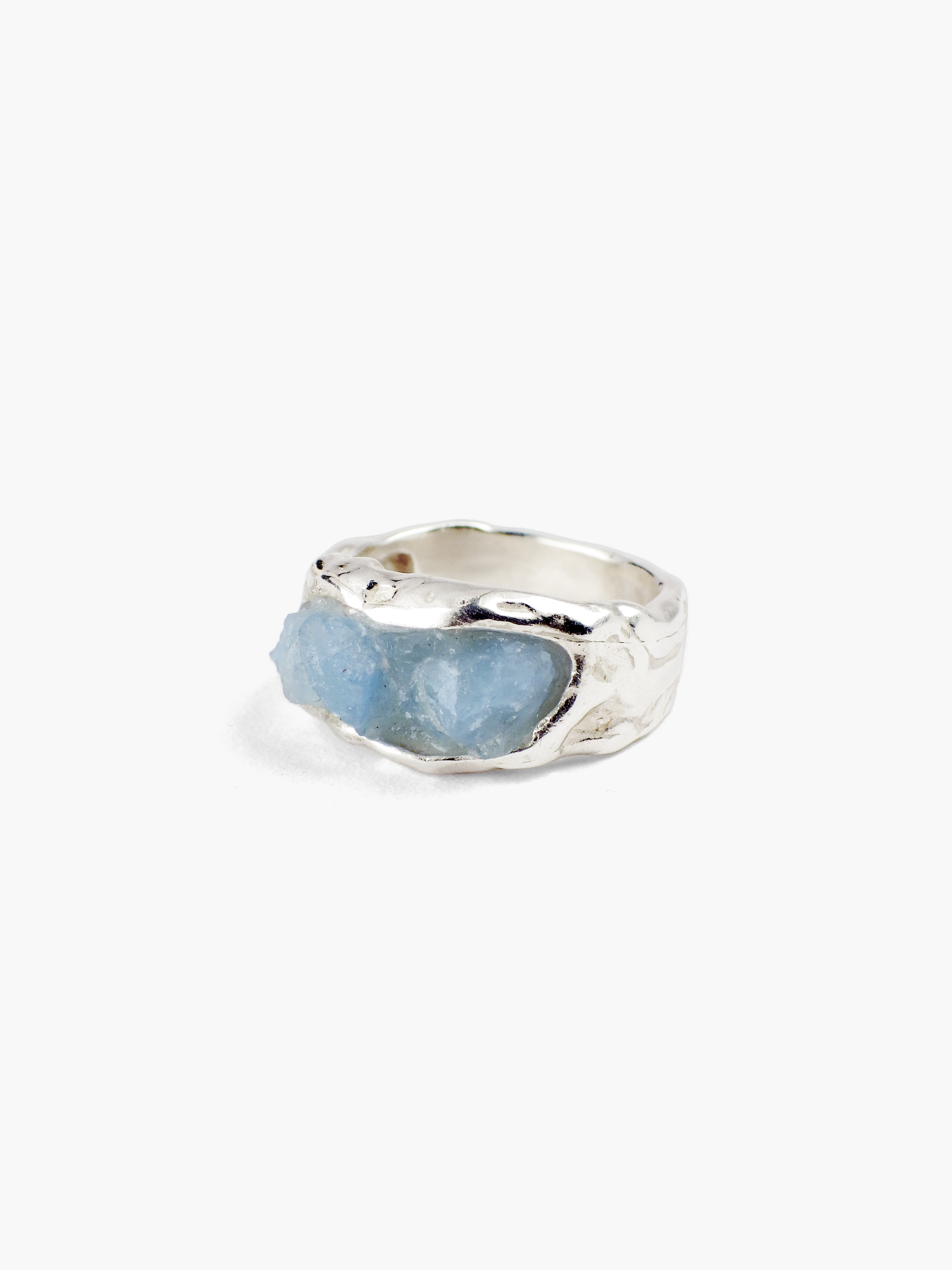 Anillo Petra plata de ley y aguamarina COM2