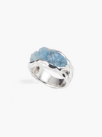 Anillo Petra plata de ley y aguamarina POR