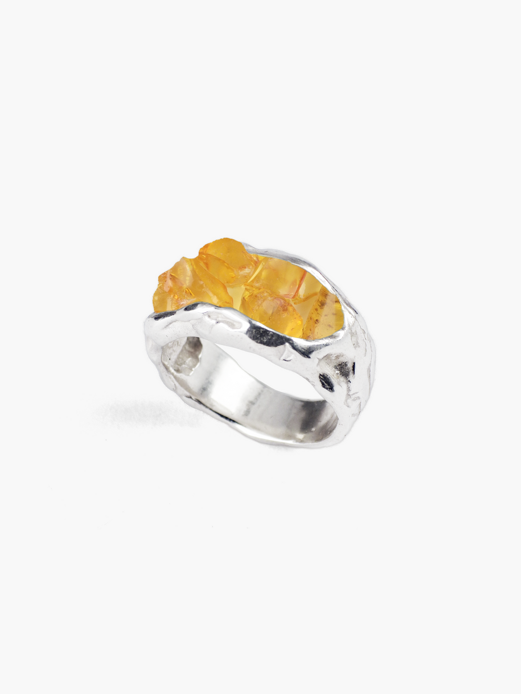 Anillo Petra plata de ley y ámbar POR