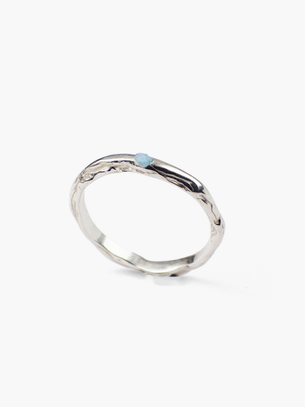 Anillo Veta plata de ley aguamarina de Lalanne-POR
