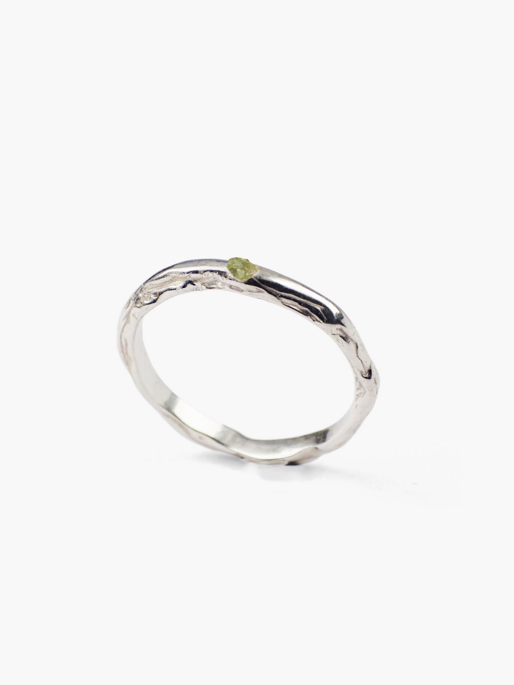 Anillo Veta plata de ley olivina de Lalanne-POR