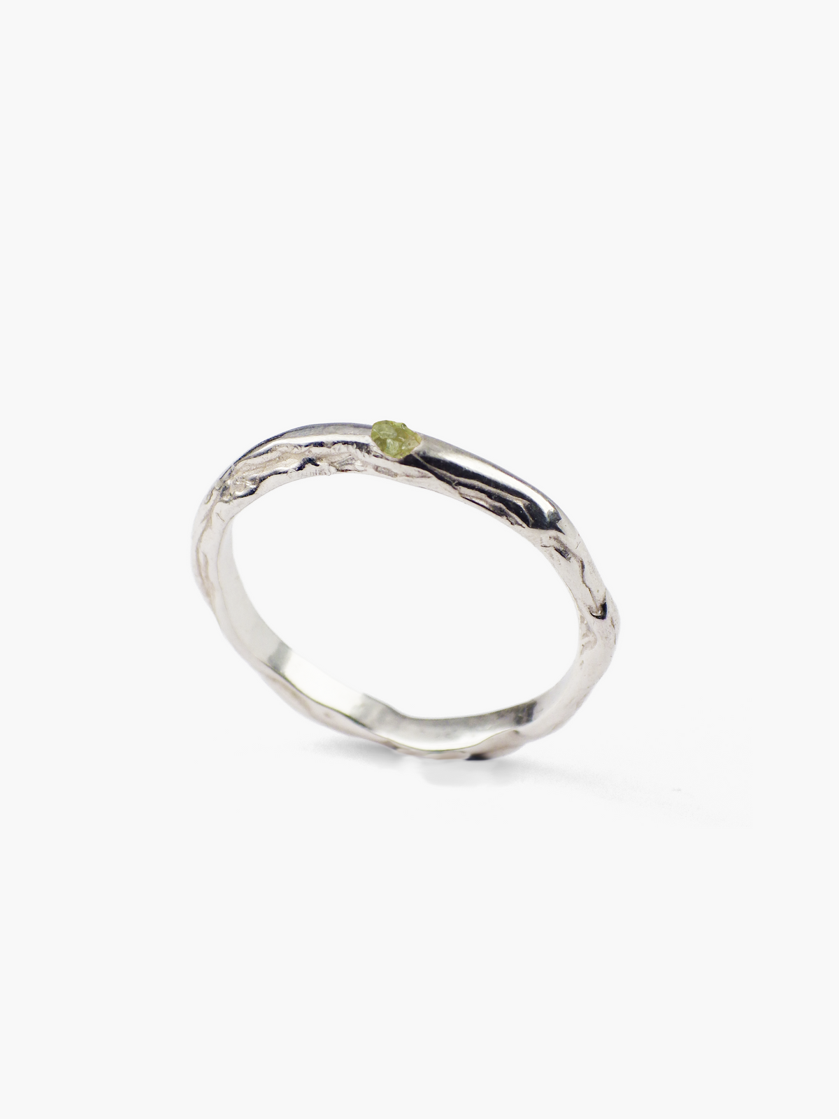 Anillo Veta plata de ley olivina de Lalanne-POR