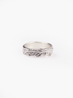 alianza artesanal plata reciclada frontal Bark, de Lalanne