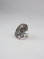 anillo artesanal único Nexo, con Opalo y plata