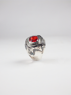 Anillo con circonita naranja engastada y plata reciclada Vesta, de Lalanne