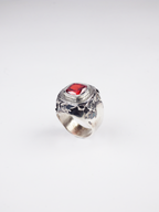 Anillo con circonita naranja engastada y plata reciclada Vesta, de Lalanne