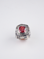 Anillo con circonita naranja engastada y plata reciclada Vesta, de Lalanne