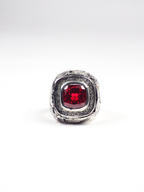 Anillo con circonita naranja engastada y plata reciclada Vesta, de Lalanne