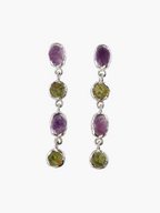 Pendientes Ishi plata de ley amatista y olivina POR