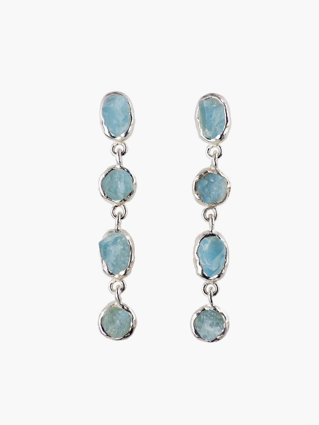 Pendientes Ishi plata de ley y aguamarina POR