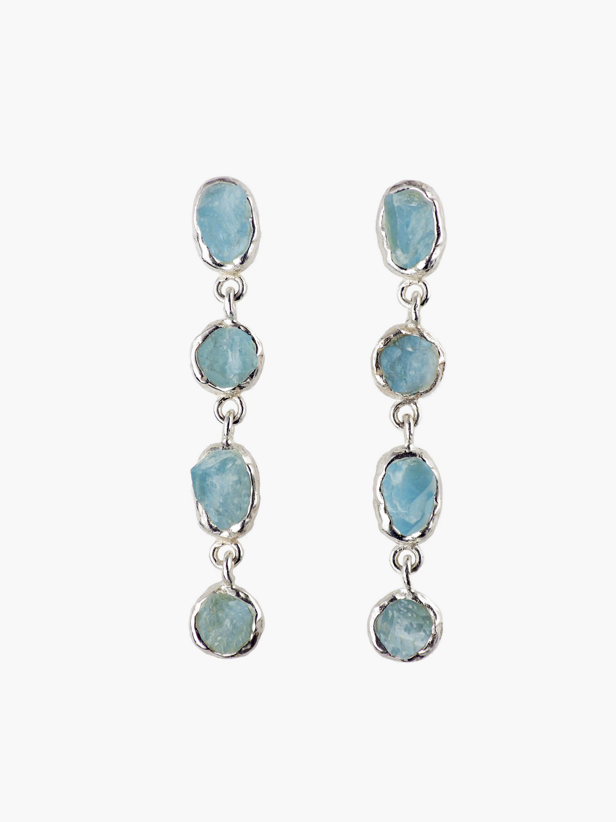 Pendientes Ishi plata de ley y aguamarina POR