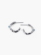 Pendientes Kare plata de ley y aguamarina COM3