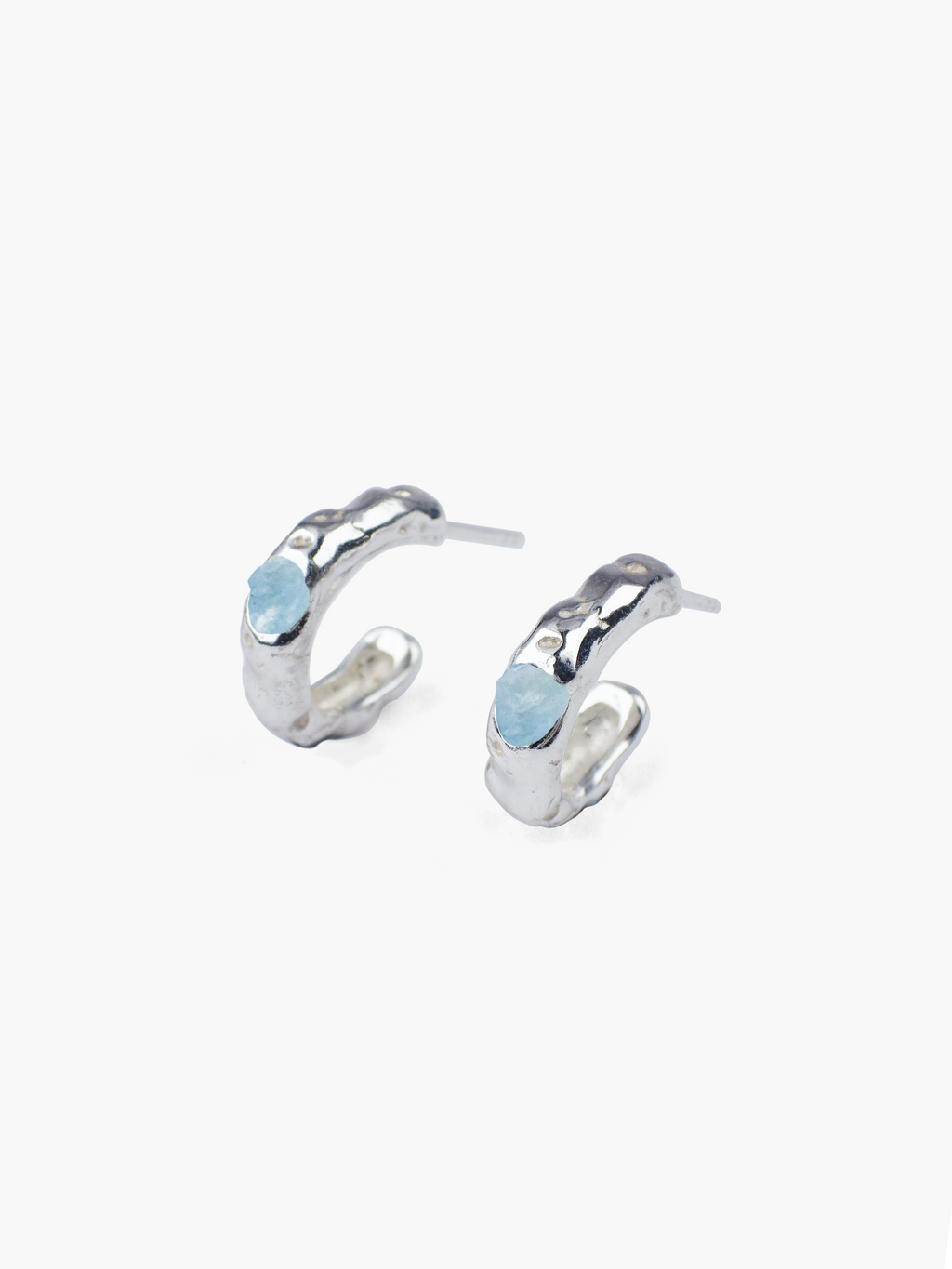 Pendientes Kare plata de ley y aguamarina POR