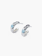Pendientes Kare plata de ley y aguamarina POR