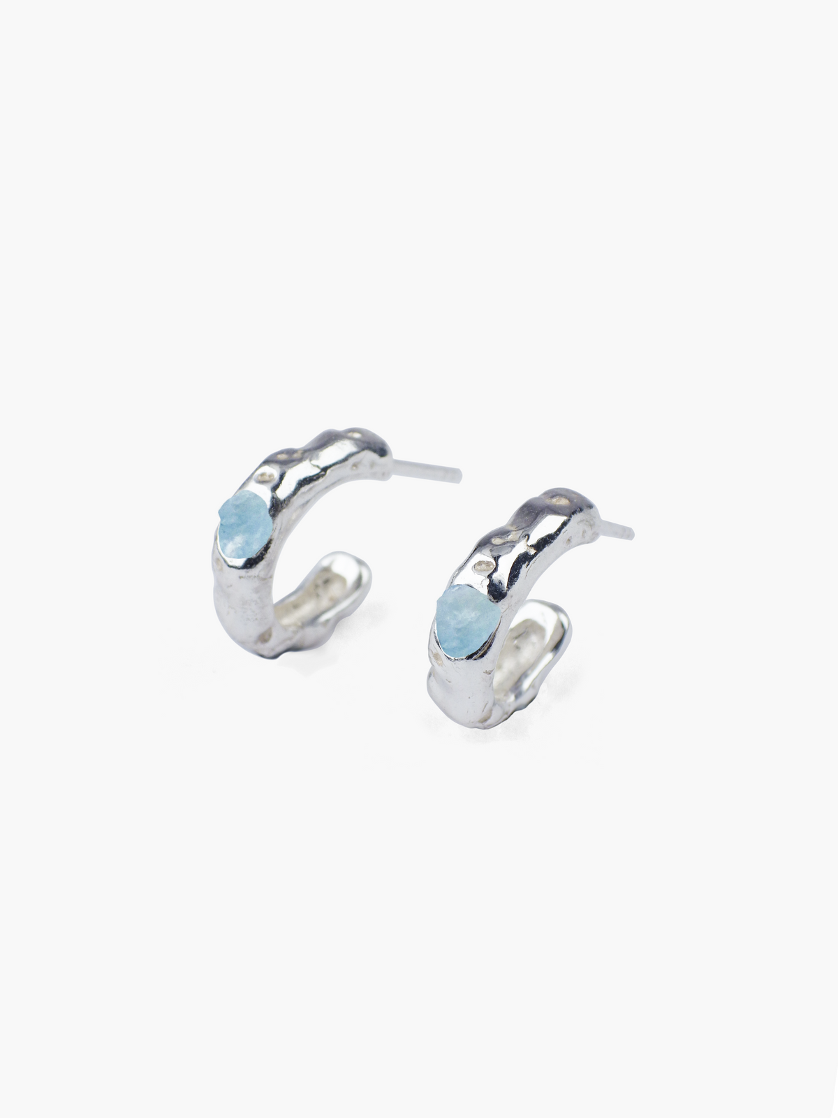 Pendientes Kare plata de ley y aguamarina POR