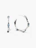 Pendientes Iwa plata de ley y aguamarina de Lalanne COM3