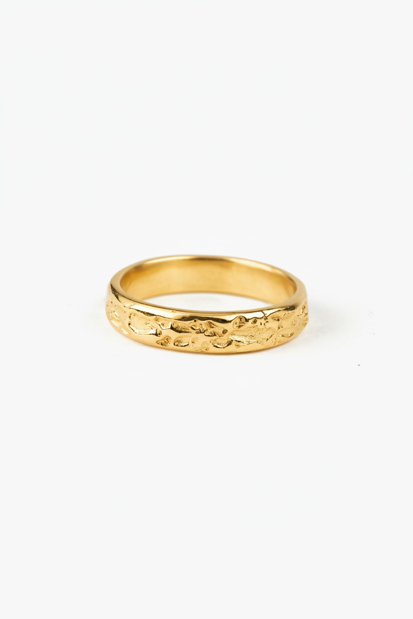 Alianza artesanal Galea en oro 18K Lalanne, frontal 1