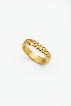 alianza de compromiso artesanal de oro Graine lateral 1, de Lalanne