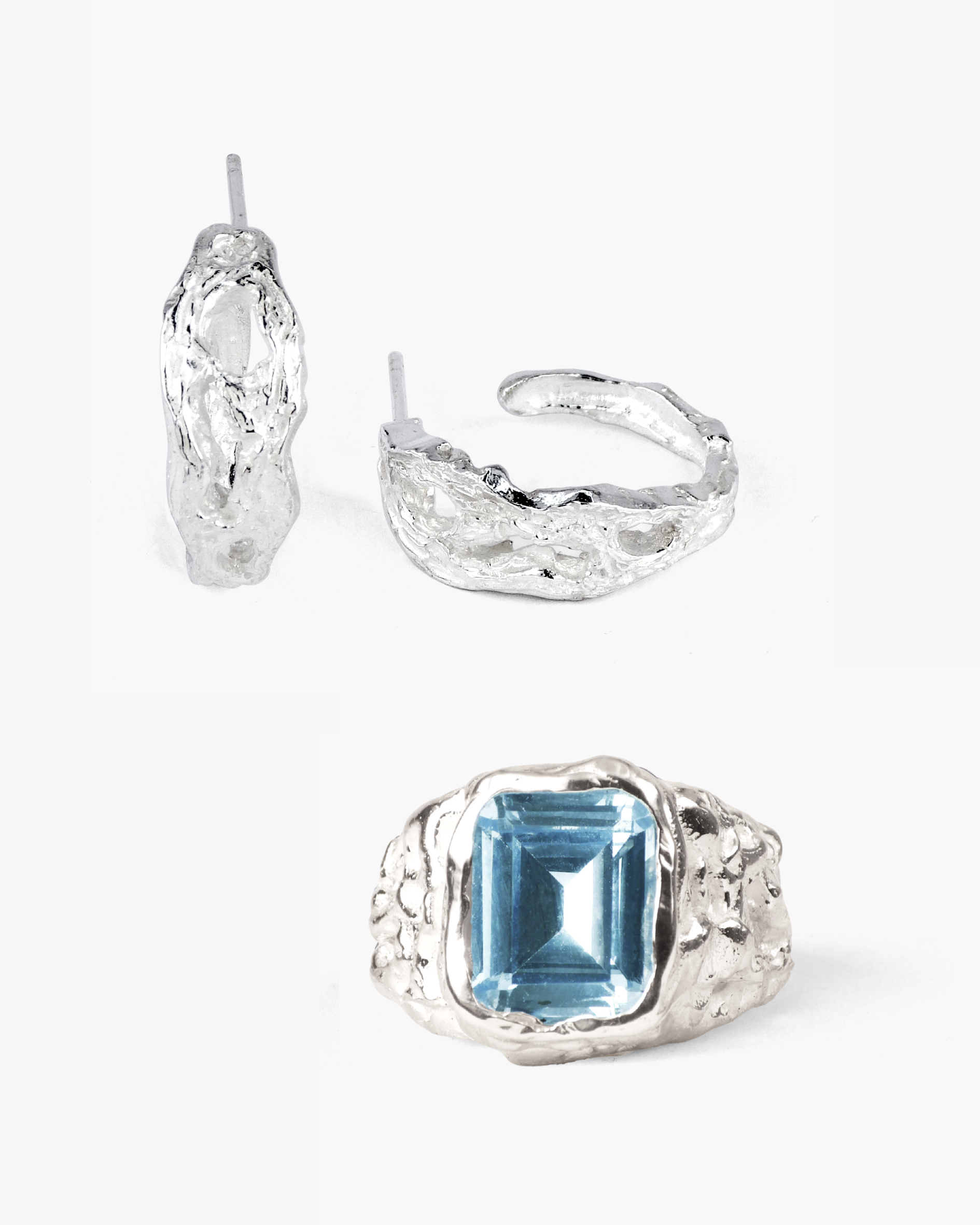 Set joyería artesanal pendientes Brut y anillo Bold, de Lalanne 4